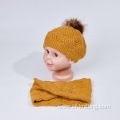 Kids' knitted beanie and scarf set